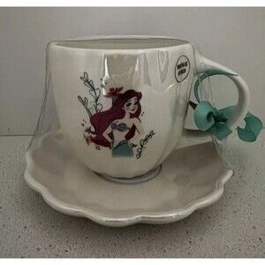 Little Mermaid Ariel Cup And Saucer Rae Dunn
